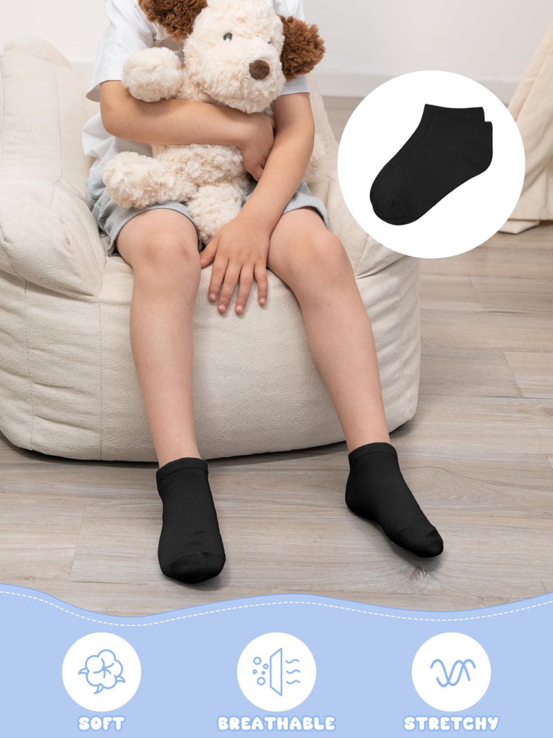 Cooraby 15 Pack Kids' Half Cushion Low Cut Athletic Ankle Socks Boys Girls Ankle Socks - Image 5